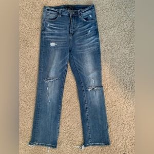 Risen Vintage Wash Straight Leg Jeans - Sz 26